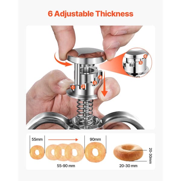 Dej-udlægger manuel, Doughnut Dropper Hopper Dispenser, rustfrit stål, kvalitetsdesign