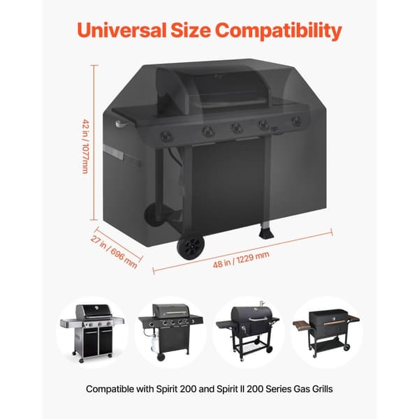 48 tommer Grill Cover, Heavy Duty BBQ Gas Grill Cover, Udendørs Vandtæt