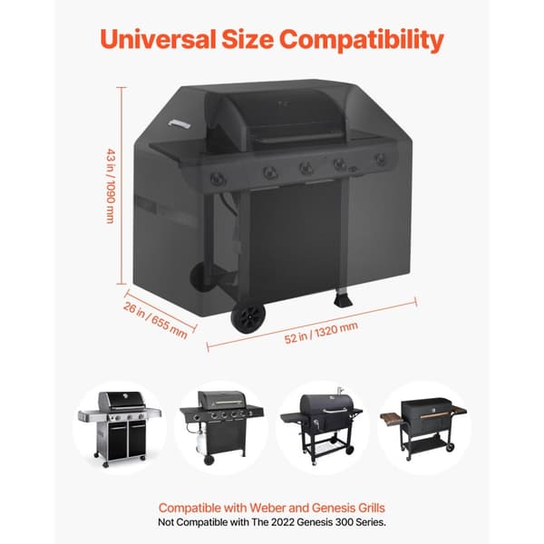 52-tums grillskydd, Heavy Duty BBQ, Gasgrillskydd utomhus, vattentät