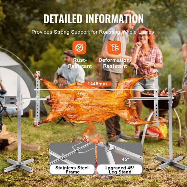 56 Sähkögrilli BBQ Rotisserie -sarja, Ruostumaton teräs, 132 lb sianlihalle ja lampaalle