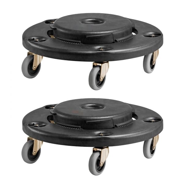 2-pack Rund Papperskorgs-Dolly, Passar 20, 32, 44, 55 Gal Sopbehållare, Robust och Lätt att Flytta