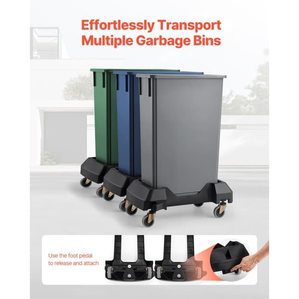 Slim Papperskorg Dolly, Passar 16/23 Gal Behållare, 200lbs Tung Duty, med Hjul