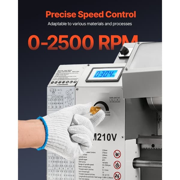 Metallisorvi 8 x 16 in, 550W Pöytäsorvikone, 0-2500 RPM Vaihteleva Nopeus
