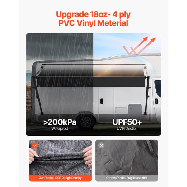 20' Matkailuauton Vaihtomarkiisi, Manuaalinen Perävaunumarkiisi, Sopii Useimpiin DC12V Matkailuautoihin