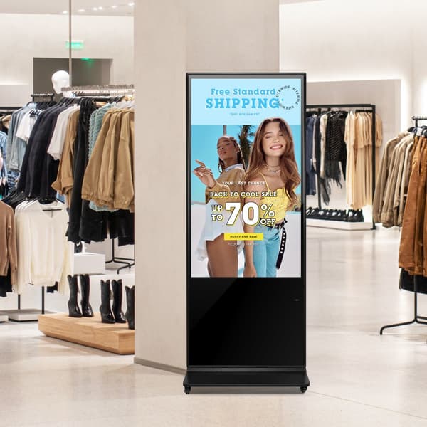 55 Digital Skyltningsskärm, Pekskärm 4K UHD LCD, Golvstående Kiosk, högupplöst bild, interaktiv användarupplevelse