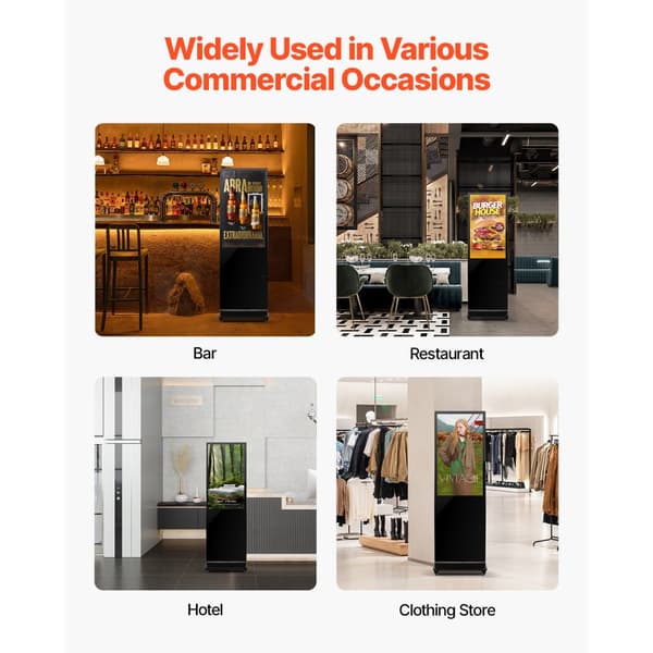 43 Digital Signage Display, Berøringsskærm, 2K UHD LCD, Gulvstående Kiosk, Høj Opløsning, Brugervenlig Interface