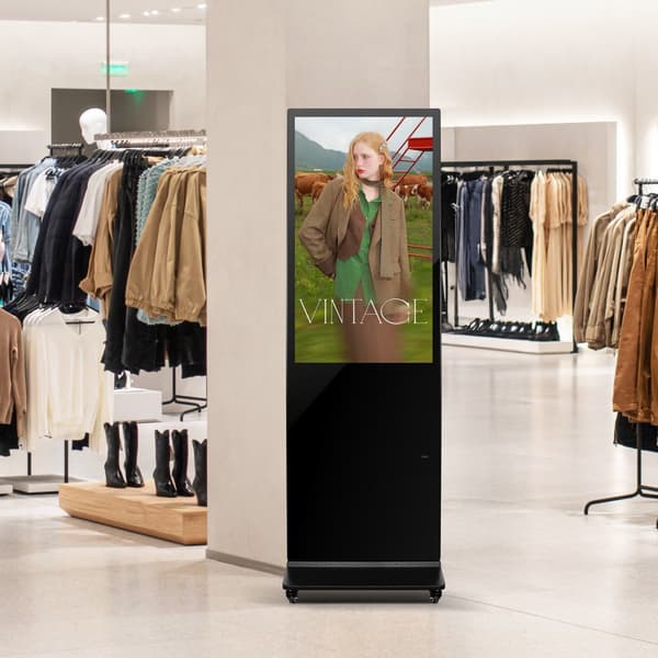 43 Digital Signage Display, Berøringsskærm, 2K UHD LCD, Gulvstående Kiosk, Høj Opløsning, Brugervenlig Interface