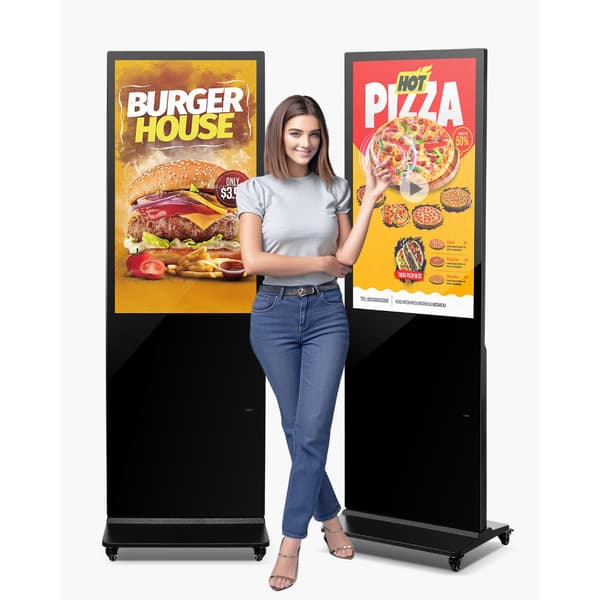 43 Digital Signage Display, Berøringsskærm, 2K UHD LCD, Gulvstående Kiosk, Høj Opløsning, Brugervenlig Interface