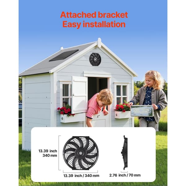 12 Gavlmonteret Blæser, 1300 CFM Loftventilator, Justerbar Termostat
