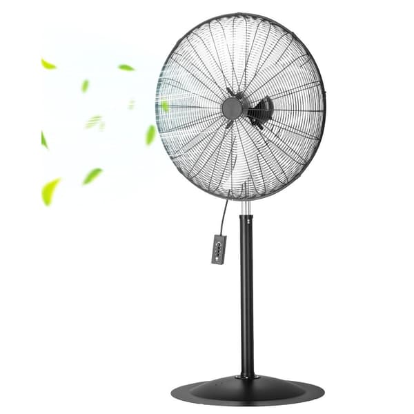 30 Industriel Piedestalventilator, 3-Hastigheds Oscillerende Blæser, Højdejusterbar, Kraftfuld Køling