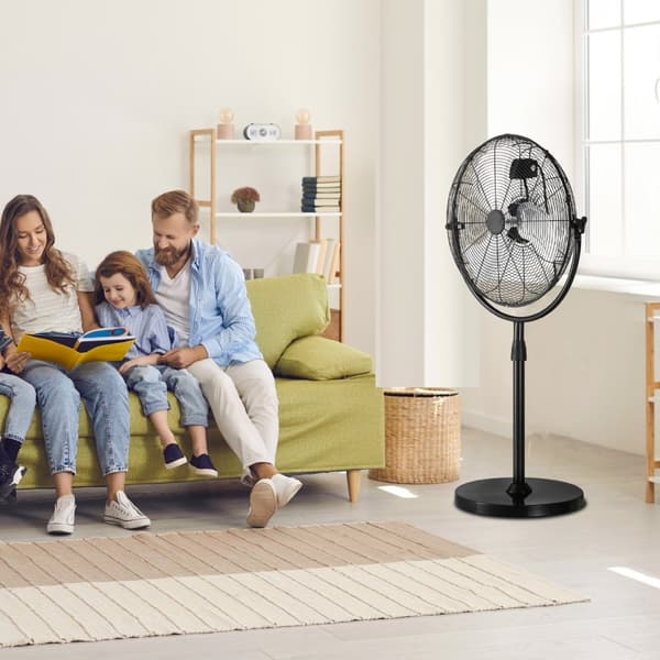 18 Industriel Pedestalventilator, 3-Hastighed, Højdejusterbar mellem 45,3 til 57,9 tommer
