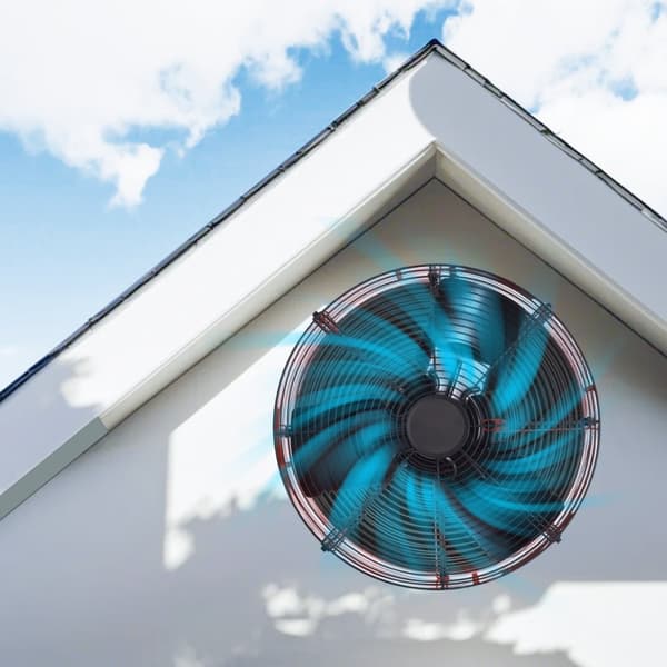 Gable Mount Fan 16 tum, 2940 CFM vindfläkt för vind, med justerbar termostat