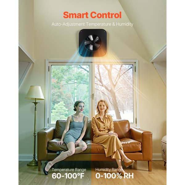 Solartakfläkt för vind, Avgasfläkt 50W, med smart termostat och fjärrkontroll
