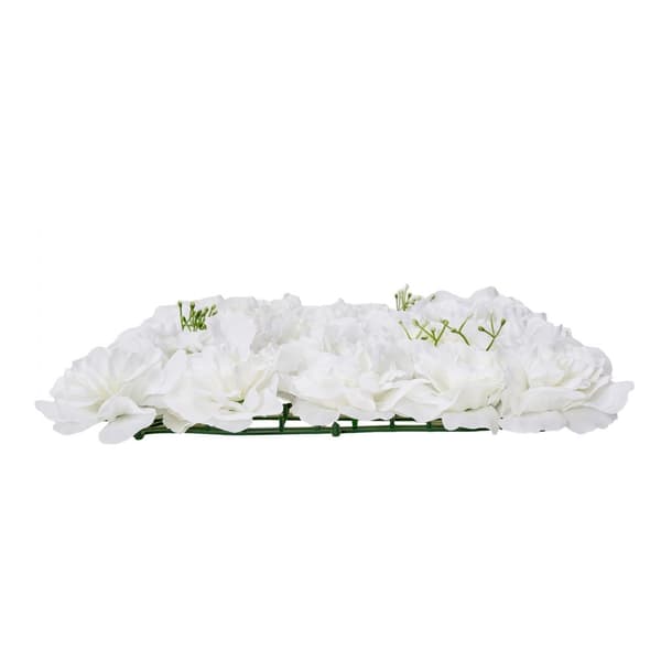3D Blomväggspanel, 24 ST 15 x 15 tum, Konstgjord blommig bakgrund för bröllop och evenemang