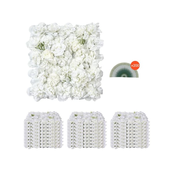 3D Blomväggspanel, 24 ST 15 x 15 tum, Konstgjord blommig bakgrund för bröllop och evenemang