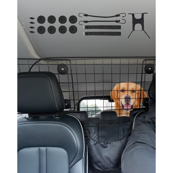 Hundbarriär för Bil 90-154 cm, Justerbar Djurdelare, Passar Lastbilar och SUV:ar