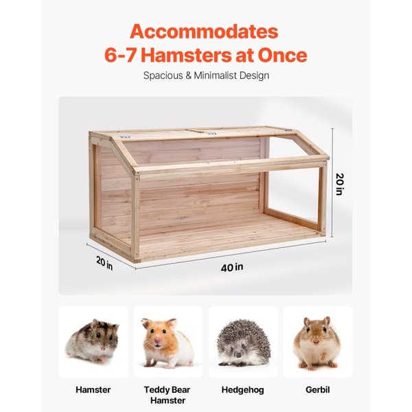 Trähamsterbur Habitat 40, Gnagare Hutch, smådjurshölje för möss, hållbart och rymligt
