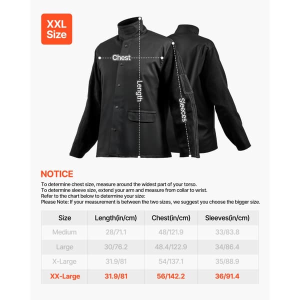 FR-Hitsaustakki XXL, Heavy Duty Nahka ja 9 Unssia FR-Puuvillaa, Kestävä ja Mukava