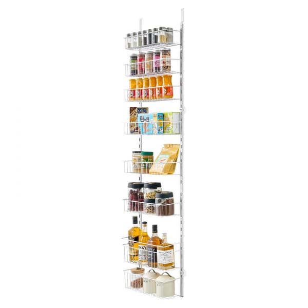 8-lags over døren Pantry Organizer, Hængende opbevaringsstativ, Justerbar