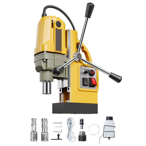 Magnetisk boremaskine 1200W, 2810 lbf Mag, 1,6 i borediameter, gul farve