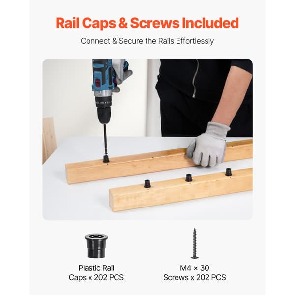 Trappspindlar 101 Pack, 32 tum aluminiumsspindlar, inkluderar skruvar och skenlock
