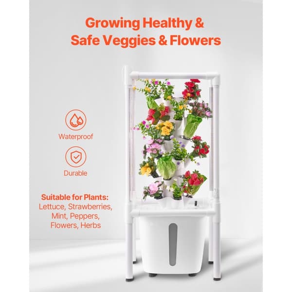Hydroponiskt Odlarsystem, Grow Light 30 Pods, Hydroponisk Trädgårdstorn, integrerad belysning