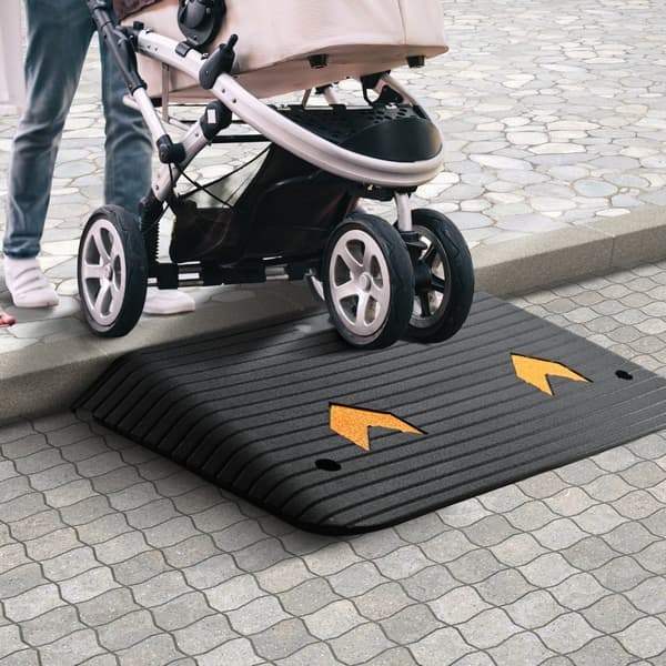 Schwellenrampe Bordsteinrampe, Türschwellenrampe 90,2x53,34x8,9cm, tillverkad av Gummi
