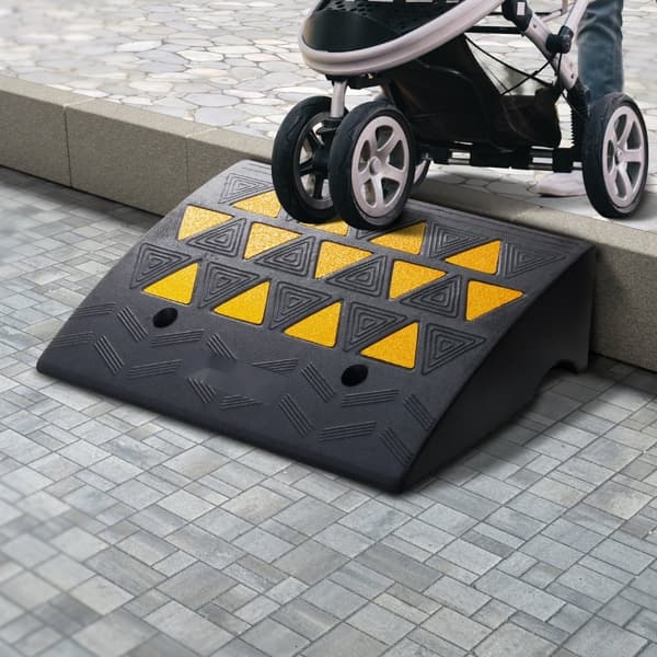 1x Skråningsrampe Auffahrrampe, Gummirampe Bordsteinrampe, 49,1x37x15,2 cm størrelse