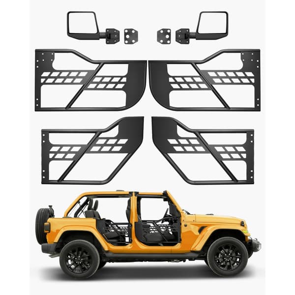 Jeep Tube Ovet 4-oviset, Tubulaariset Ovet, 2018-2024 Jeep Wrangler JL-malliin