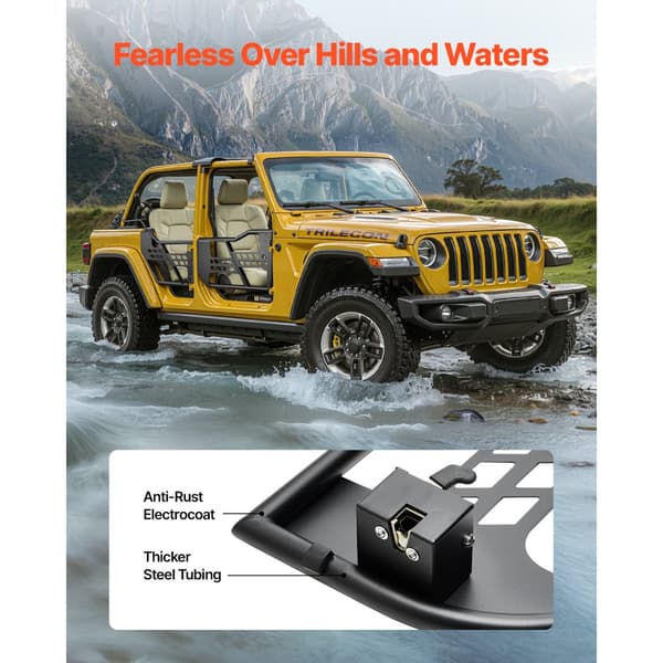 Jeep Rørdøre, 4-Dørs Model, Til 2018-2024 Jeep Wrangler JL