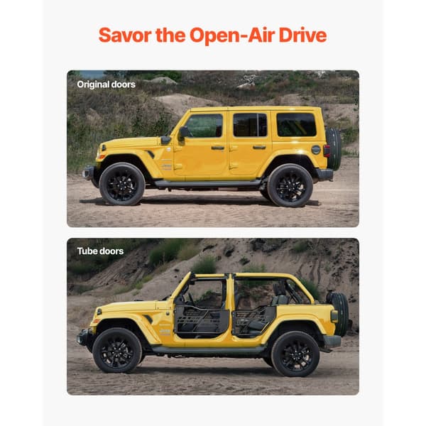 Jeep Rørdøre, 4-Dørs Model, Til 2018-2024 Jeep Wrangler JL
