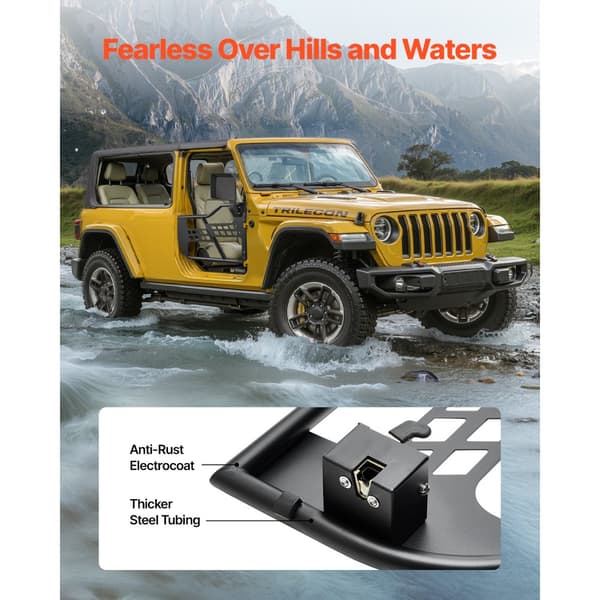 2-Dørs Jeep Rørdøre, Model 2018-2024 Wrangler JL, Stærk og Holdbar Konstruktion