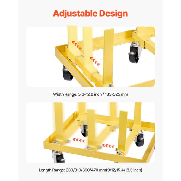 750LBS/340KG Moottoriteline, Säädettävä Moottorinostin, Dolly Steel 4-pyörien kanssa