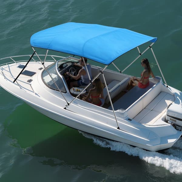 Veneen Bimini-katos 4-kaari, 96P x(85-90)L x 54K, Tyynenmerensininen, markiisi