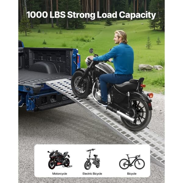 1000 lbs Alumiinirampit, 1 kpl Lastausrampit, Raskaat, Kahvoilla