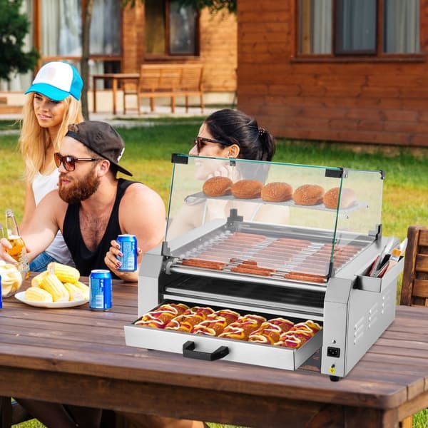 Hot Dog 11 Roller Kone, Sähkögrilliliesi, 2400W Teho, Pullanlämmitin, 30 Makkaraa Kapasiteetti