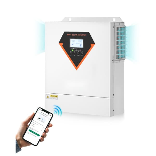Hybrid Solcelleinverter Oplader 3500W, 220/230V, Indbygget WiFi, 100A MPPT Controller