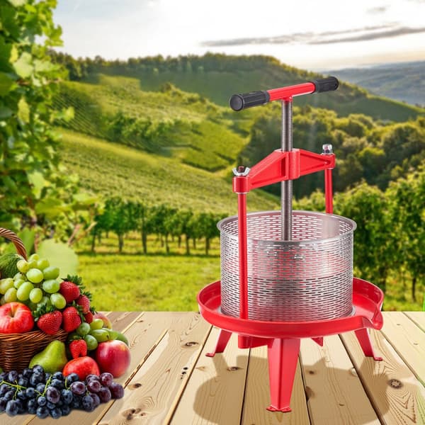 Frugtvinpresse, Manuel Presse til Vinfremstilling, 2,38 Gal/9L, Rustfrit Stål