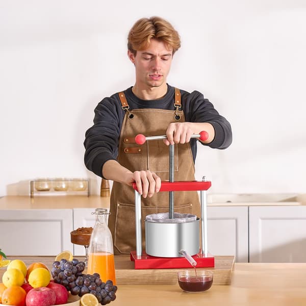 Frugtvinpresse, Manuel Presse til Vinfremstilling, 0,8 Gal/3L, Rustfrit Stål