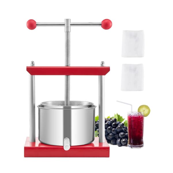 Frugtvinpresse, Manuel Presse til Vinfremstilling, 0,8 Gal/3L, Rustfrit Stål