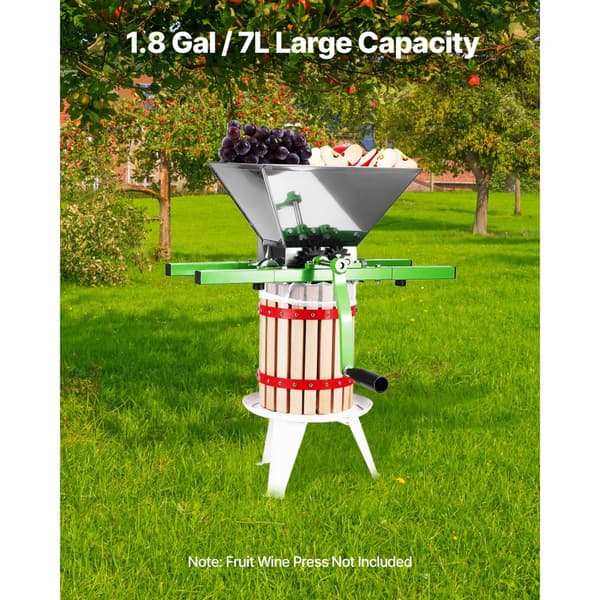 Äppel- och fruktkross, Vincidertillverkning modell 1,8 Gal/7L, Rostfritt stål, Hög Kvalitet
