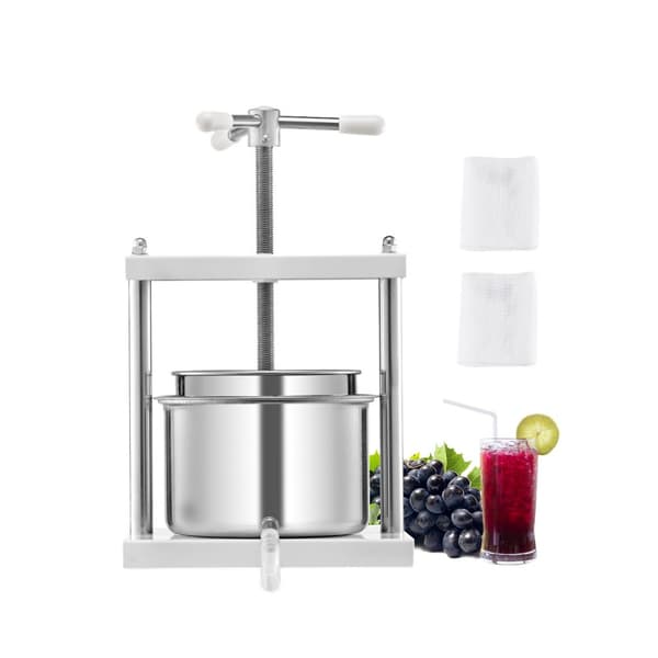 Manuel Frugtvinpresse, 1,45 Gal/5L Model, Rustfrit Stål til Vinfremstilling