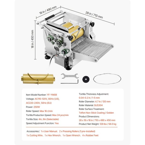 Elektrisk Tortilla Maker, Automatisk Majs Tortilla Maker (4 + 6 tommer), Praktisk Køkkenredskab