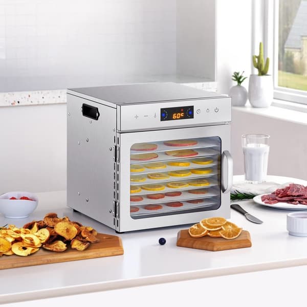 8-bakke Mad Dehydrator, Rustfrit Stål 400W, Jerky og Frugt Tørringsmaskine