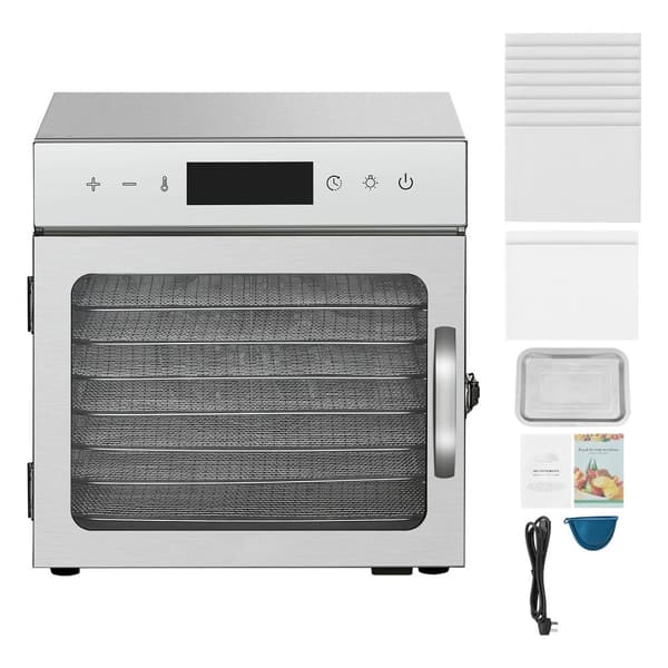 8-bakke Mad Dehydrator, Rustfrit Stål 400W, Jerky og Frugt Tørringsmaskine