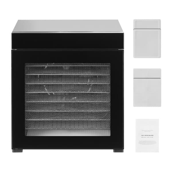 Mattorkarmaskin med 10 brickor, Rostfritt Stål 1000W, för Torkning av Jerky och Frukt