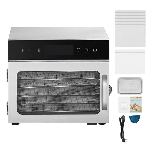 6 Bakker Mad Dehydrator Maskine, Rustfrit Stål 400W, Jerky Frugt Tørring Egenskaber