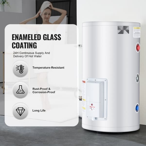 18 Gallonan Sähköinen Vedenlämmitin, Instant Hot 1.6 kW, LED-Näyttö, Suihkuihin Tarkoitettu