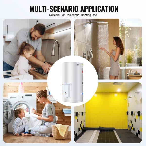 18 Gallonan Sähköinen Vedenlämmitin, Instant Hot 1.6 kW, LED-Näyttö, Suihkuihin Tarkoitettu