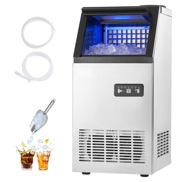 Kommerciel Ismaskine, Fritstående Kabinetmaskine, 120lbs/24H, Producerer 36 Isterninger